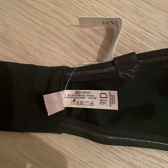 La Vie en Rosa black strapless bra size 34D - Picture 7 of 9